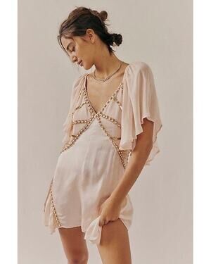 NWT Jen’s Pirate Booty M Natural Saffron Romper